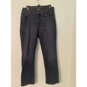 Lee Relaxed Straight Leg At The Waist Jeans Women's 12 Medium Blue Mid Rise